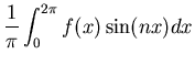 $\displaystyle \frac{1}{\pi} \int_0^{2\pi} f(x) \sin(nx) dx$