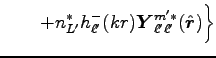 $\displaystyle \quad \quad + n_{L'}^\ast h_{\ell'}^-(kr) \mbox{\boldmath$Y$}_{\ell' \ell'}^{m' \ast}(\hat{\mbox{\boldmath$r$}})
\bigg\}$