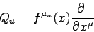 \begin{displaymath}
Q_u = f^{\mu_u}(x) \frac{\partial }{\partial x^\mu}
\end{displaymath}
