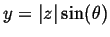 $y = \vert z\vert\sin(\theta)$