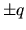 $\pm q$