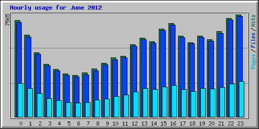 Hourly usage for June 2012