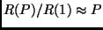 $R(P)/R(1)
\approx P$