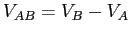 $V_{AB}=V_B-V_A$