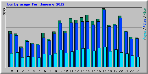 Hourly usage for January 2012