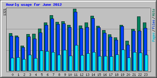 Hourly usage for June 2012