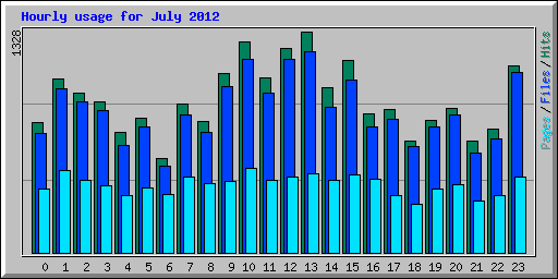 Hourly usage for July 2012