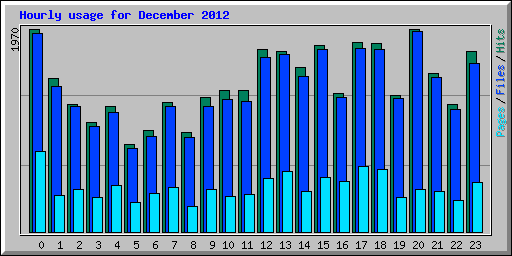 Hourly usage for December 2012