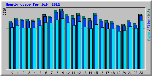 Hourly usage for July 2012