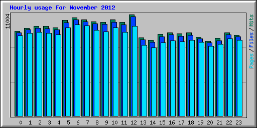 Hourly usage for November 2012