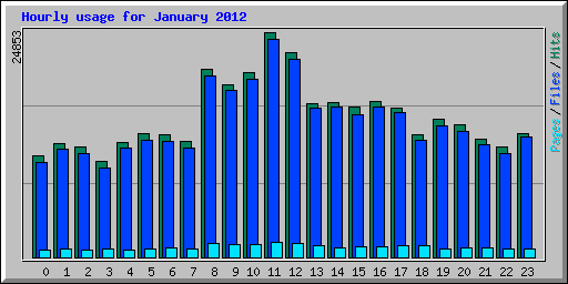 Hourly usage for January 2012