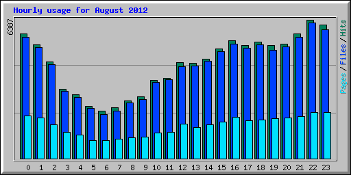 Hourly usage for August 2012