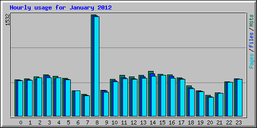 Hourly usage for January 2012