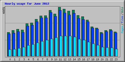 Hourly usage for June 2012