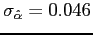 $\sigma_{\hat{\alpha}}=0.046$